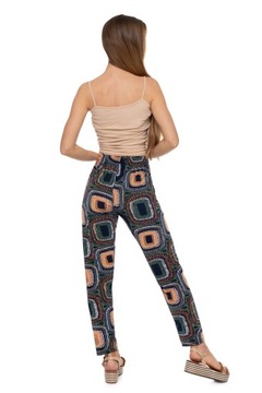 ЛЕТНИЕ ПРЯМЫЕ БРЮКИ ЖЕНСКИЕ С ВЫСОКОЙ ПОСАДКОЙ И УЗОРОМ MORAJ XXL