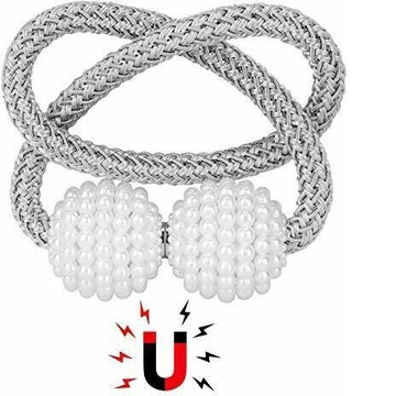 Зажим для штор, шнур, серый магнит