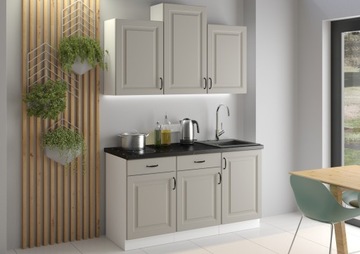 Meble kuchenne STILO CLAYGREY/BIAŁY MAT zestaw kuchnia szafki 150cm