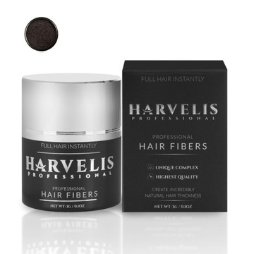 Harvelis Mikrowłókna 3g - Keratynowe do Włosów Zagęszczenie CIEMNY BRĄZ