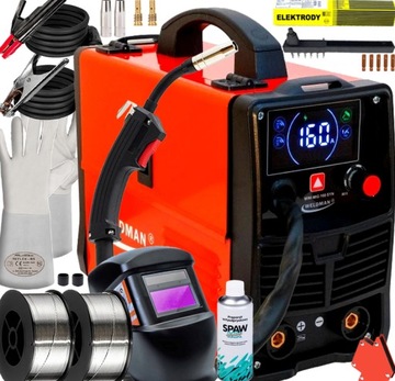 SPAWARKA INWERTOROWA MINI MIG 160 SYNERGIA WELDMAN FLUX 160A 230V