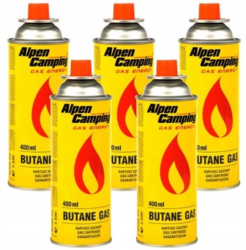 5x GAZ KARTUSZ ALPEN CAMPING 400ml NABÓJ GAZOWY