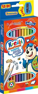 Kredki trójkątne dwustronne BAMBINO 12/24 kol.
