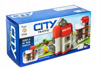 Klocki CITY TRAFFIC 34 elementów mały budynek