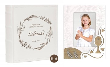 Zestaw album personalizowany i ramka na zdjęcie Komunia Komunijna - prezent