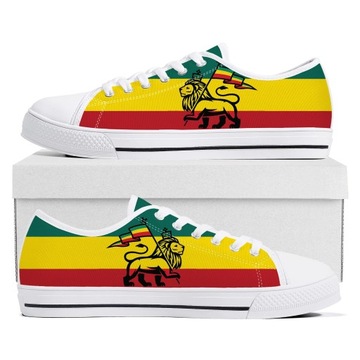 Płócienne niskie trampki Reggae Rastafarian Rasta Rastafari lew Judah niski