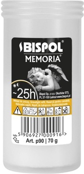 Parafinowy 1x Wkład prasowany do znicza mały 10cm 25 godzin Memoria p90