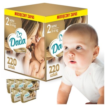 PIELUSZKI DADA EXTRA CARE 2 MINI 3-6KG 220SZT