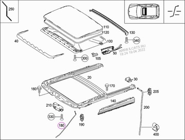 Odpływ wody szyberdach MERCEDES W164 ORYGINAŁ