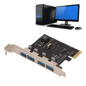 АДАПТЕР ЭКСПАНСИИ PCI PCIe 4 порта USB 3.0