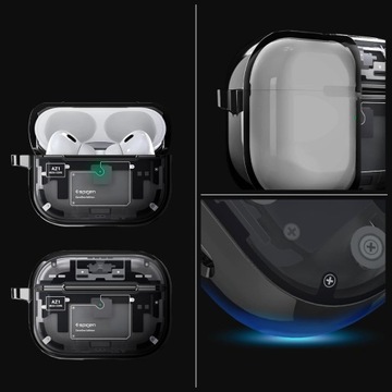 Чехол для AirPods Pro 2, Spigen Ultra Hybrid Zero One, чехол с карабином