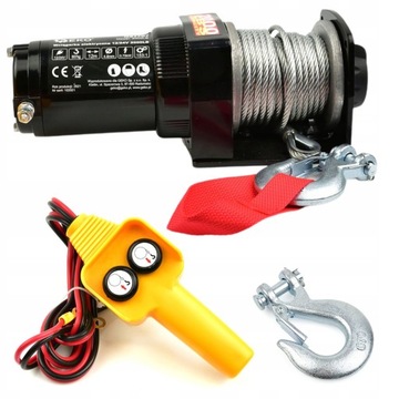 АККУМУЛЯТОРНАЯ ЛЕБЕДКА для Quad PLOW 12V 2000LBS 907kg + ДИСТАНЦИОННЫЙ