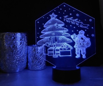 OZDOBA ŚWIĄTECZNA MIKOŁAJ 3D LED KOLORY RGB PILOT
