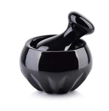 Moździerz do ziół porcelanowy czarny tłuczek black