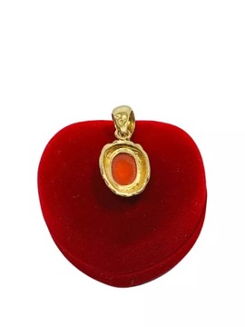 ЗОЛОТОЙ КУЛОН С КОРАЛЛОМ 585 ВЕС 4,25 Г.