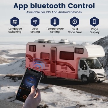 СТОЯНОЧНЫЙ ОБОГРЕВАТЕЛЬ 12/24 В, 5–8 кВт, BLUETOOTH ЖК-дисплей