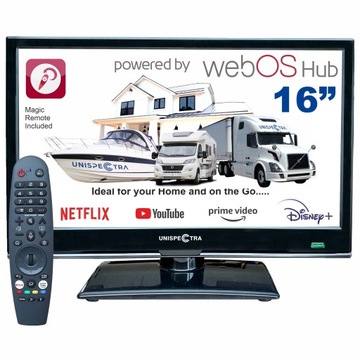 Телевизор 16 дюймов Unispectra Smart (WebOS) 12 В/240 В S2/T2/C Magic Remote