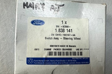 FORD ECOSPORT 2013 OE PŘEPÍNAČ TLAČÍTKO KRYT ZADNÍ 1838141