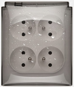 SIMON AQUACLICK Светодиодная кнопка звонка IP44 черный