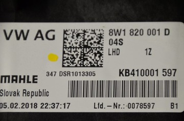 AUDI A4 A5 8W RADIÁTOR 8W1820001D MAHLE