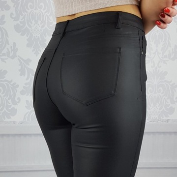 #ШЕЙПИНГ БРЮКИ ИЗ ВОЩЕНОЙ КОЖИ ЧЕРНЫЙ МАТОВЫЙ#
