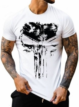 T-SHIRT MĘSKI KOSZULKA GŁADKA PUNISHER LYCRA JAKOŚĆ KOLORY