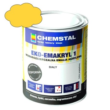 Emalia akrylowa wodna do drewna Chemstal ŻÓŁTA 3L