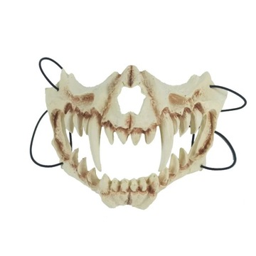 Werewolf Mask Unisex Soft Half Face Demon Mask Halloween Rave Costume Prop