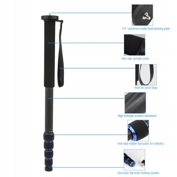 Monopod przenośny monopod 5 sekcji wytrzymały