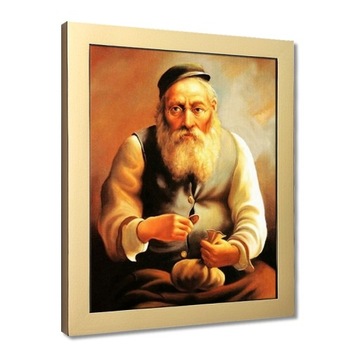 PORTRET ŻYDA Z PIENIĄŻKIEM ŻYD NA SZCZĘŚCIE OBRAZ
