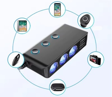 РАСПРЕДЕЛИТЕЛЬ ПРИЖИГАЛКА РАЗДЕЛИТЕЛЬ 12–24 В 3xUSB ЗАРЯДНОЕ УСТРОЙСТВО UBS-C PD