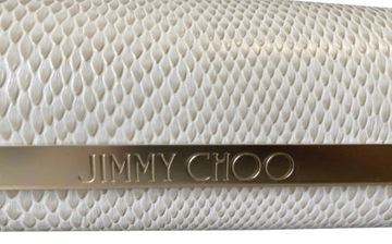 JIMMY CHOO ETUI NA OKULARY JASNE MOTYW SKÓRY WĘŻA