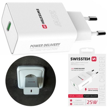 SWISSTEN SZYBKA ŁADOWARKA SIECIOWA USB-C 25W 5V
