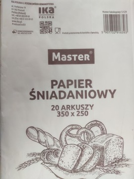 IKA PAPIER ŚNIADANIOWY SKŁADKA 350x250 20 ARKUSZY