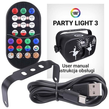 СВЕТОДИОДНЫЙ СВЕТОВОЙ ЭФФЕКТ ДИСКООСВЕЩЕНИЯ ДЛЯ ВЕЧЕРИНКИ RGB ЛАЗЕРНЫЙ ШАР + ПУЛЬТ ДУ