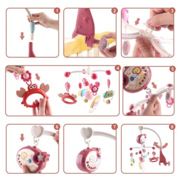 ДЕТСКАЯ КРОВАТЬ ПРОЕКТОР-КАРУСЕЛЬ + РЕГУЛИРОВКА ГРОМКОСТИ МУЗЫКАЛЬНОЙ ШКАТУЛКИ