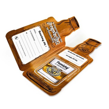 Пригласительные на 50-летие Виски с магнитом!