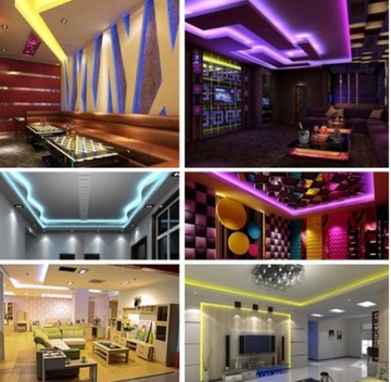 КОМПЛЕКТ СВЕТОДИОДНЫХ ЛЕНТ RGB, 5 м, ВОДОНЕПРОНИЦАЕМЫЙ ПУЛЬТ ДИСТАНЦИОННОГО УПРАВЛЕНИЯ, цветные самоклеящиеся светодиоды