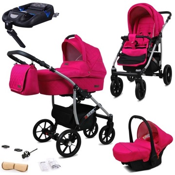 Wózek 4w1 dziecięcy BabyLux Qbaro + baza Isofix