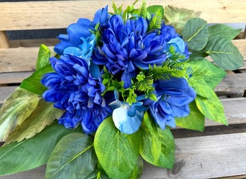 PIĘKNY DUŻY KOMPLET Wiązanka Bukiet Stroik Sztuczne KWIATY na Cmentarz Grób