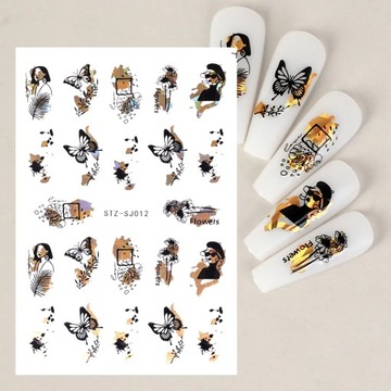 НАКЛЕЙКИ ДЛЯ НОГТЕЙ САМОКЛЕЯЩИЕСЯ украшения для ногтей 3D золото женщина