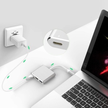 АДАПТЕР USB C HDMI+USB 3.0+PD 4K HUB MacBook 3в1