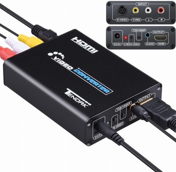 Конвертер из AV/S-Video в HDMI + аудиоразъем 3,5 мм RCA SVIDEO адаптер