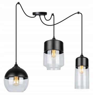 Lampa Wisząca Nowoczesna Szklany Klosz Pająk