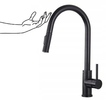 Bateria kuchenna dotykowa czarna SENSOR STALOWA WYLEWKA WW