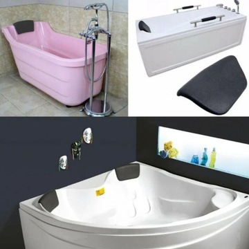 ПОДУШКА НА ПОДГОЛОВНИК ДЛЯ ВАННЫ С 2 МОЩНЫМИ ПРИСОСАМИ, ЧЕРНАЯ ВАННА