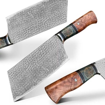 Tasak kuchenny damasceński MASTERPIECE Kohaku - Brązowy