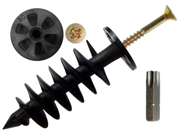 KOŁKI DYBEL ŚLIMAK KOŁEK DO STYROPIANU IZOLACJI 80MM 25 szt. + GRATIS