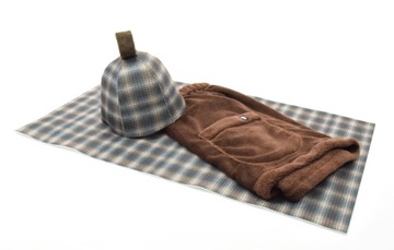 Комплект для сауны/бани - шапка + коврик L