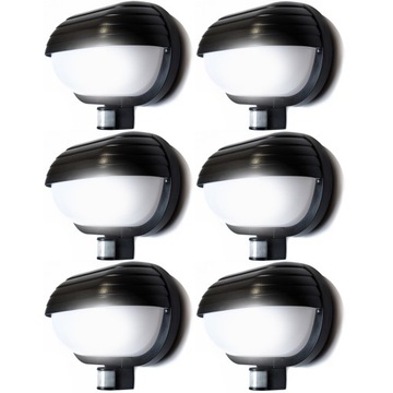 6x LAMPA LED ŚCIENNA NA ŚCIANĘ ZEWNĘTRZNA OGRODOWA ELEWACYJNA CZUJNIK RUCHU